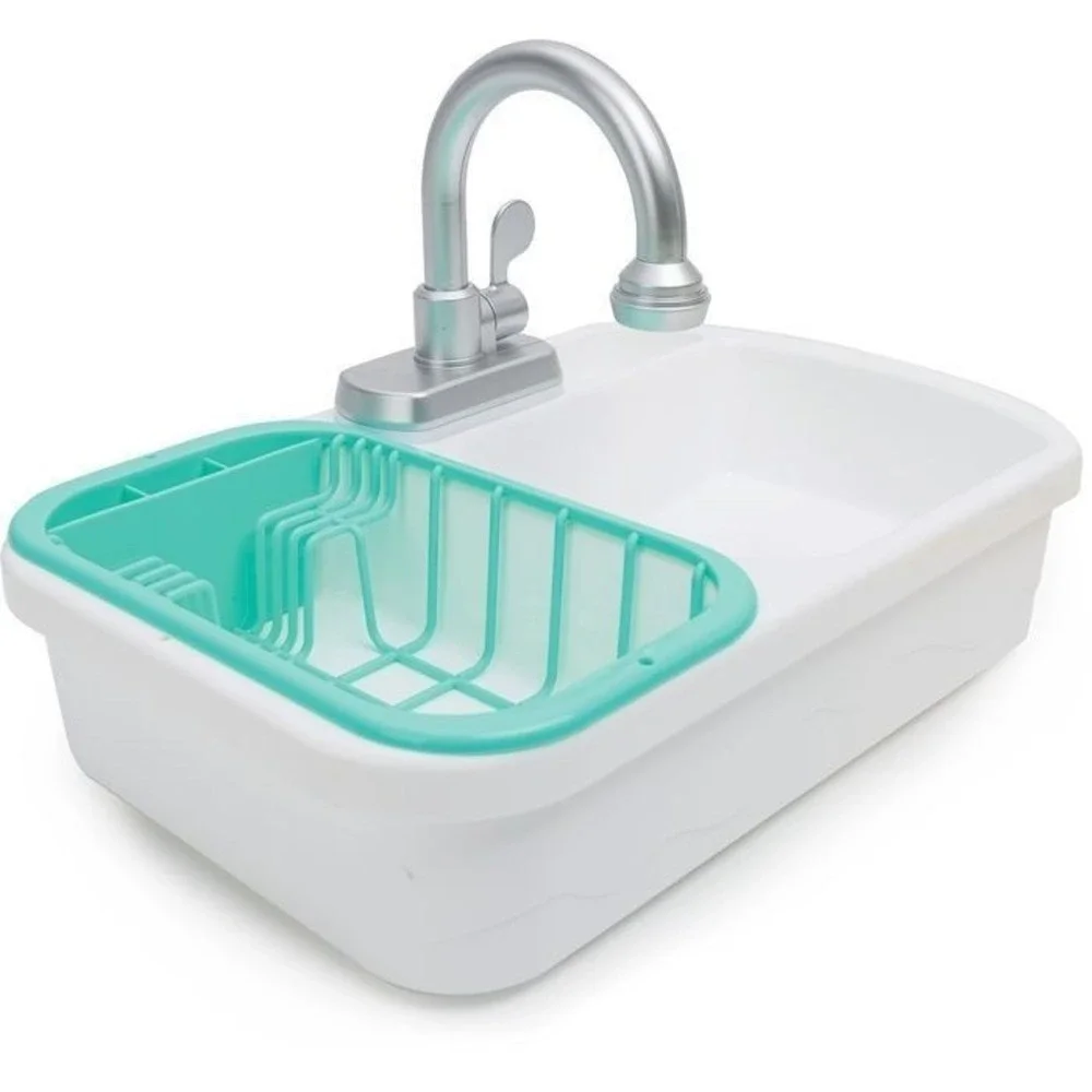J'Adore Kitchen Sink Play Set 22 Piece Working Faucet with Flowing Water Toddler - Picture 3 of 6